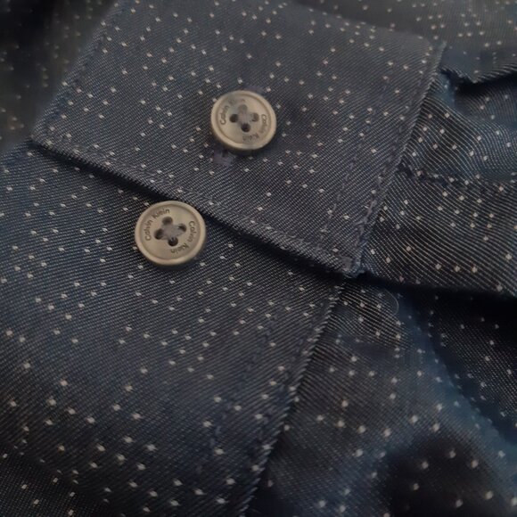 Calvin Klein Steel+ SZ 15 Slim Fit Men's Button Up Grey Shirt ⚡️BUY 3 for $55⚡️ - Picture 7 of 14